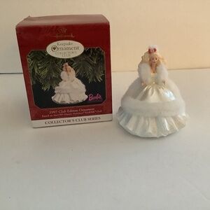 Hallmark ornament Barbie 1997 Christmas tree ornament white dress with box